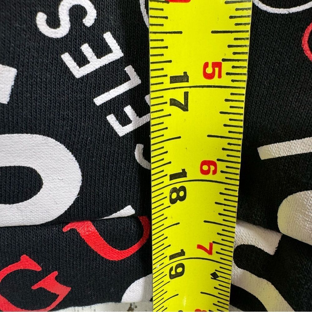 Guess Logo Print Cropped Drawstring Sweatshirt Black White Red Y2K Streetwear M - Picture 14 of 14